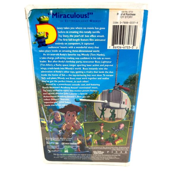 Toy Story Walt Disney VHS Video Tape Kid Core Home Video Pixar Clamshell 1996 - Picture 3 of 5